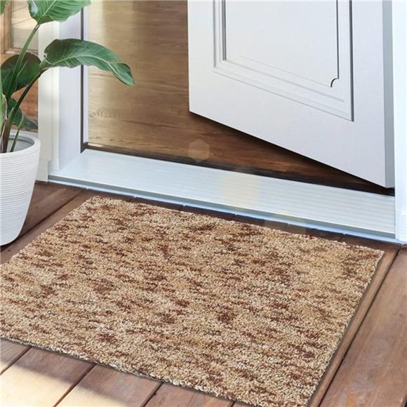 Front Door Mat 18"x30" , Low Profile Washable Inside Floor Mats, Brown - Picture 1 of 6